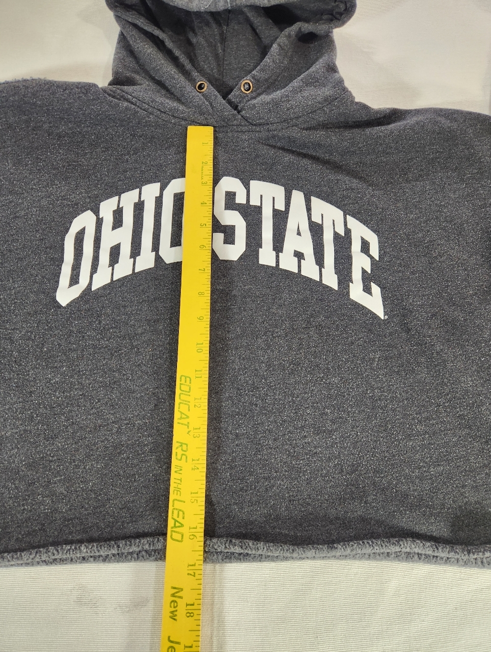 '47 Women's Ohio State Gray Fleece Pullover Hoodie Cropped Sweatshirt Size Large - Picture 5 of 9